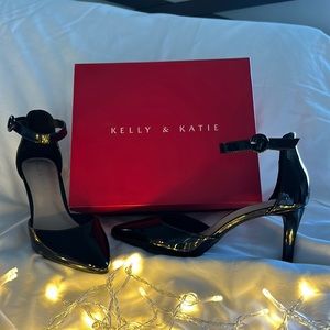 Kelly & Katie black pointed toe heels. Used once, excellent condition